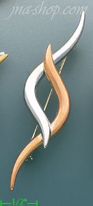 14K Gold Curved Design Brooch Pin