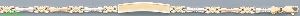 14K Gold 3Color Fancy ID Bracelet