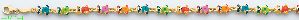 14K Gold Enamel Charm Bracelet