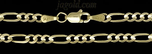 14K Gold 20" Figaro 3+1 Chain 3mm