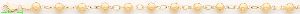 14K Gold Ball Necklace Chain 16"