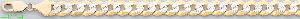 14K Gold Cuban White Pave Chain 8" 9.6mm