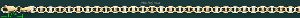 14K Gold Flat Mariner 3Color Chain 7" 4.2mm