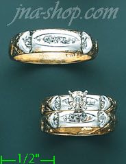 14K Gold 0.32ct Diamond Wedding Set Rings