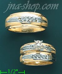 14K Gold 0.35ct Diamond Wedding Set Rings