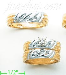 14K Gold 0.22ct Diamond Wedding Set Rings