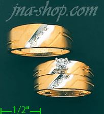 14K Gold 0.08ct Diamond Wedding Set Rings