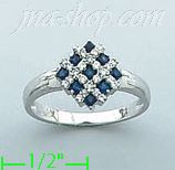 14K Gold Diamond 0.25ct / Sapphire 0.25ct Colored Stone Ring