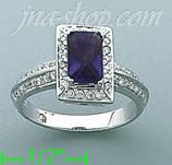 14K Gold Diamond 0.4ct / Amethyst 1.3ct Colored Stone Ring