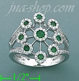 14K Gold Diamond 0.65ct / Emerald 0.35ct Colored Stone Ring