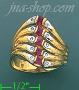14K Gold Diamond 0.1ct / Ruby 0.7ct Colored Stone Ring