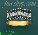 14K Gold Diamond 0.4ct / Sapphire 1ct Colored Stone Ring