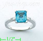 14K Gold Diamond 0.1ct / Blue Topaz 1ct Colored Stone Ring