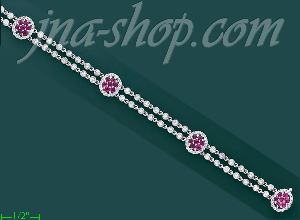 14K Gold 1.25ct Diamond & Ruby Bracelet