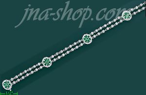 14K Gold 1.25ct Diamond & Emerald Bracelet