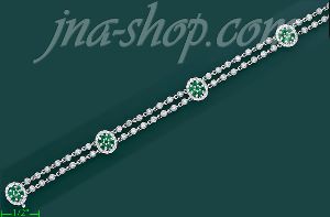 14K Gold 1.25ct Diamond & Emerald Bracelet