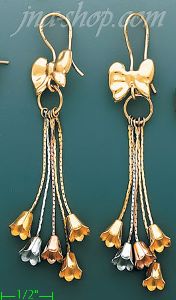 14K Gold Villa & Button Earrings