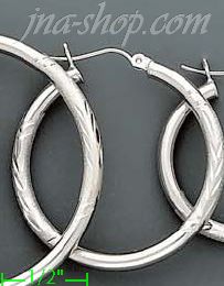 14K Gold White Hoop Earrings