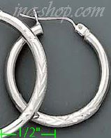 14K Gold White Hoop Earrings