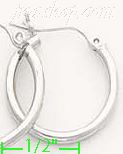 14K Gold White Hoop Earrings