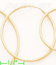 14K Gold Plain Hoop Earrings