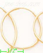 14K Gold Plain Hoop Earrings