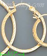 14K Gold Stamped Hoop Earrings