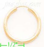 14K Gold Dia-Cut Hoop Earrings