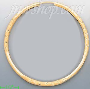 14K Gold Dia-Cut Hoop Earrings