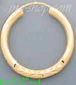 14K Gold Dia-Cut Hoop Earrings