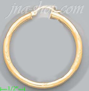 14K Gold Dia-Cut Hoop Earrings