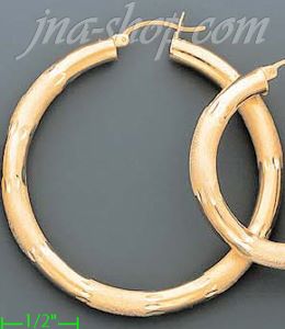 14K Gold Dia-Cut Hoop Earrings