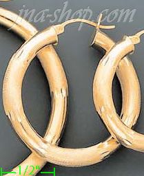 14K Gold Dia-Cut Hoop Earrings