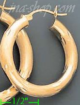 14K Gold Dia-Cut Hoop Earrings