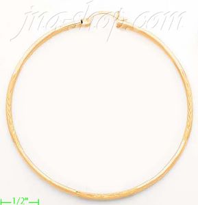 14K Gold Dia-Cut Hoop Earrings