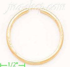 14K Gold Dia-Cut Hoop Earrings