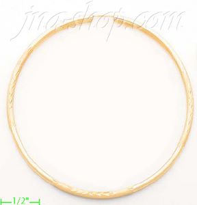 14K Gold Dia-Cut Hoop Earrings