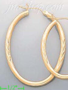 14K Gold Dia-Cut Hoop Earrings