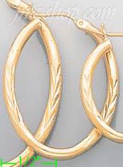 14K Gold Dia-Cut Hoop Earrings