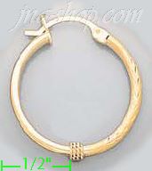 14K Gold Dia-Cut Hoop Earrings