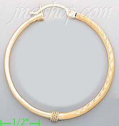 14K Gold Dia-Cut Hoop Earrings