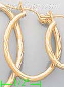 14K Gold Dia-Cut Hoop Earrings