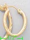 14K Gold Dia-Cut Hoop Earrings