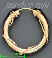 14K Gold Dia-Cut Hoop Earrings