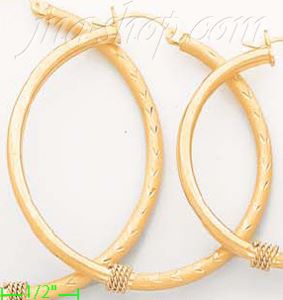 14K Gold Dia-Cut Hoop Earrings