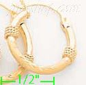 14K Gold Dia-Cut Hoop Earrings