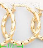 14K Gold Twist & Dia-Cut Earrings