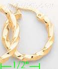 14K Gold Twist & Dia-Cut Earrings