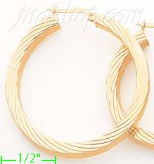 14K Gold Twist & Dia-Cut Earrings