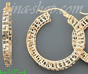 14K Gold Twist & Dia-Cut Earrings